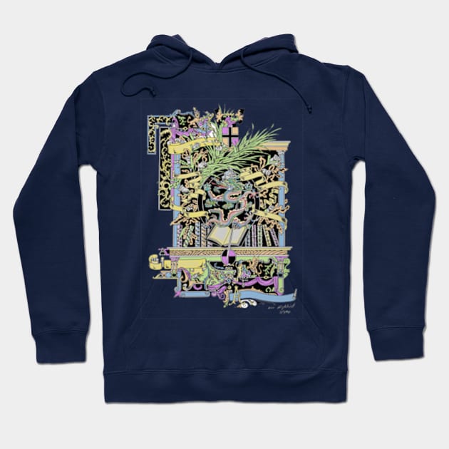 dragon book tattoo Hoodie by bert englefield 